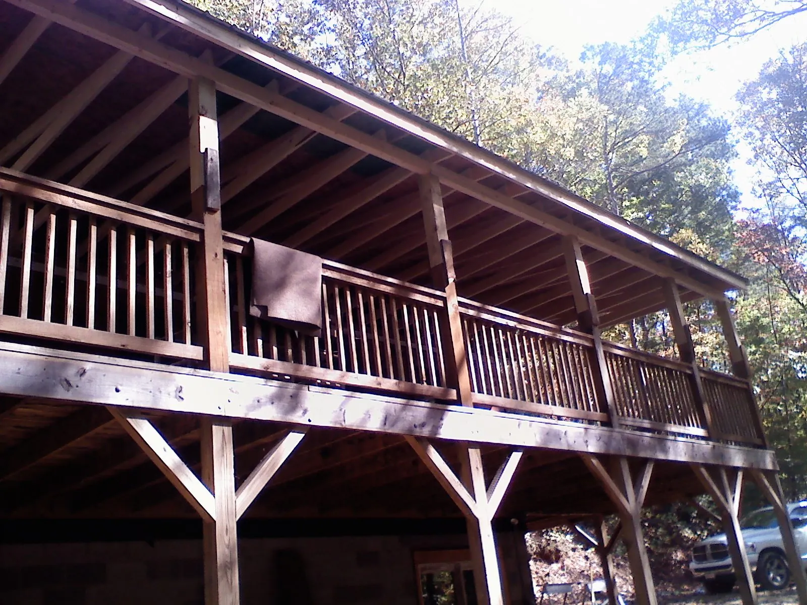 Timber framing under a new elevated porch and deck — Roof Leak Repair in Loudonville by Roofing Brothers